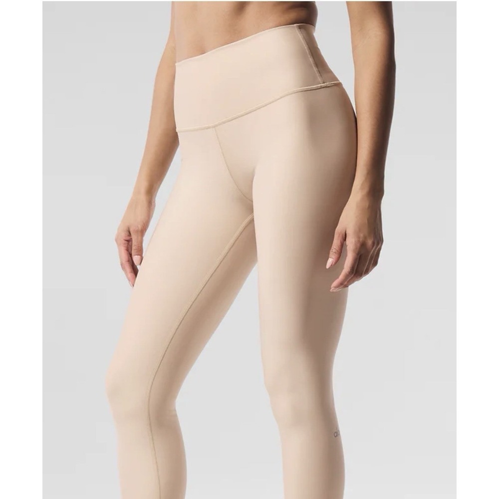 ALO Yoga Women Large Airlift High Waist Capri Crop Leggings Macadamia? Workout